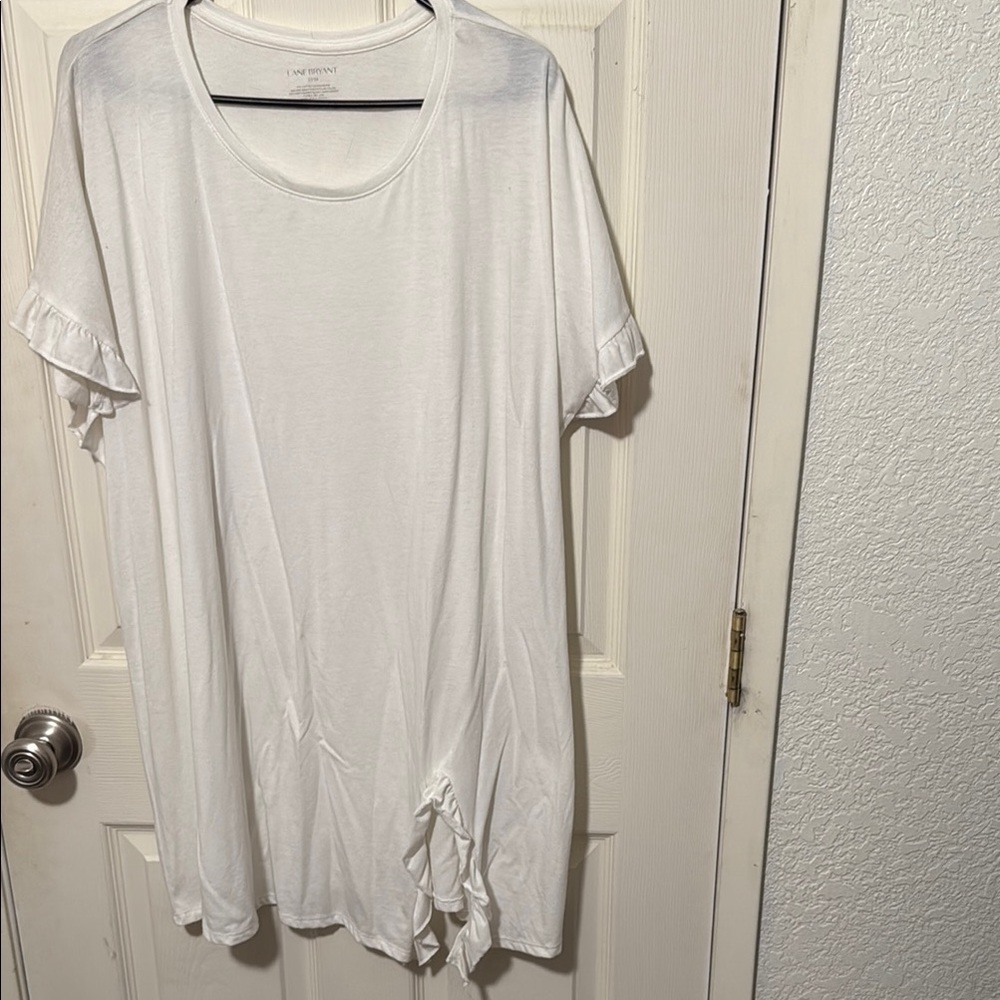 White Ruffle Sleeve Top